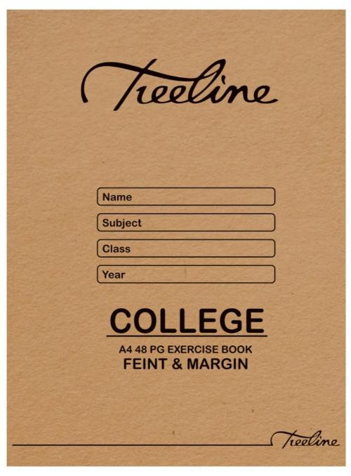 TREELINE A4 Exercise Book 48 pg Feint & Margin College