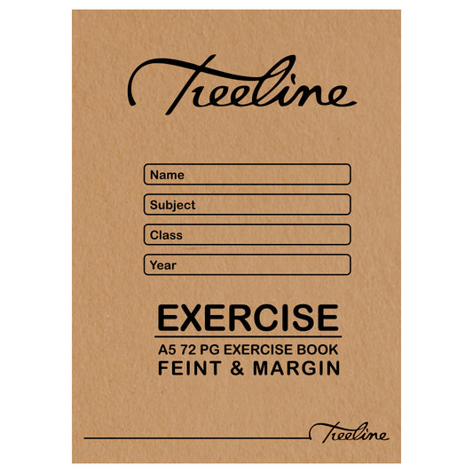 TREELINE A5 Exercise Book 72 pg Feint & Margin College