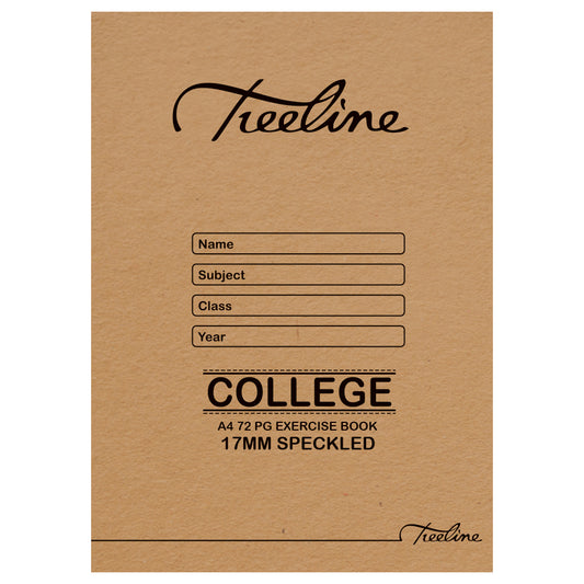 TREELINE A4 Exercise Book 72 pg 17mm Ruled Speckled College