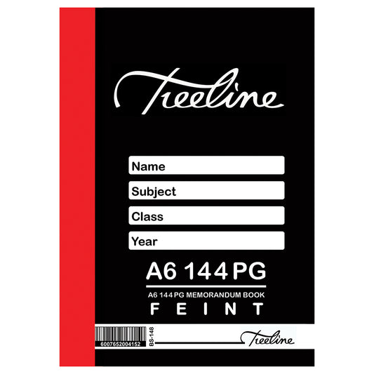 TREELINE A6 Hard Cover 144 pg Memo Book Feint Only