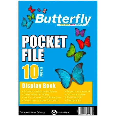 BUTTERFLY A4 Pocket File 10 Page