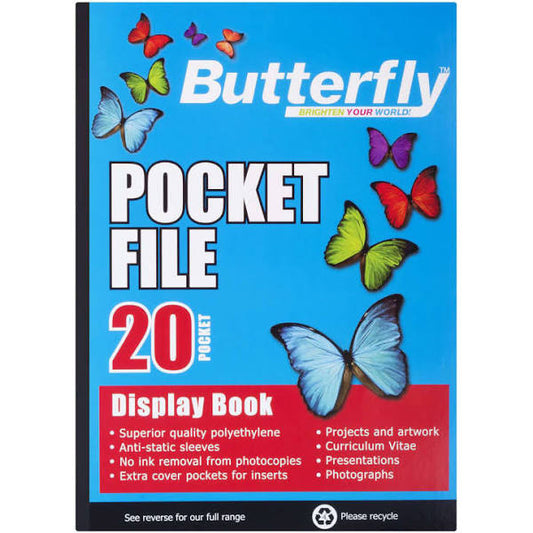 BUTTERFLY A4 Pocket File 20 Page