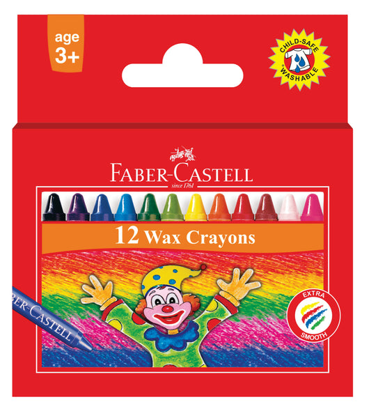 FABER CASTELL Slim Wax Crayons (12's)