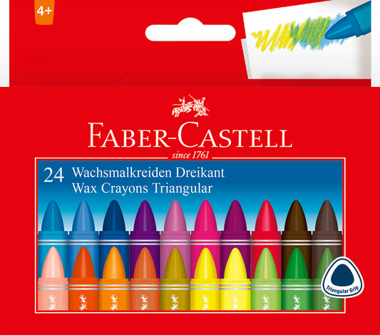FABER CASTELL Triangular Wax Crayons (24's)