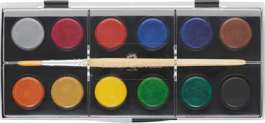 FABER CASTELL Student Water Colours (12 Tabs)