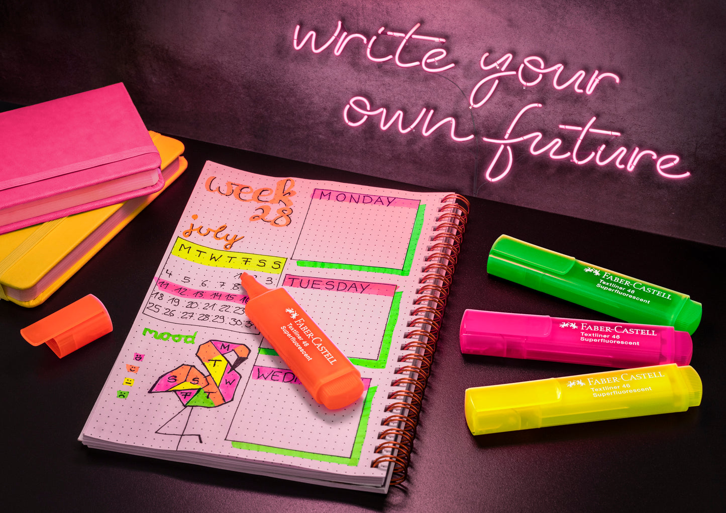 FABER CASTELL TL46 Highlighters - Neon (Wallet of 4)