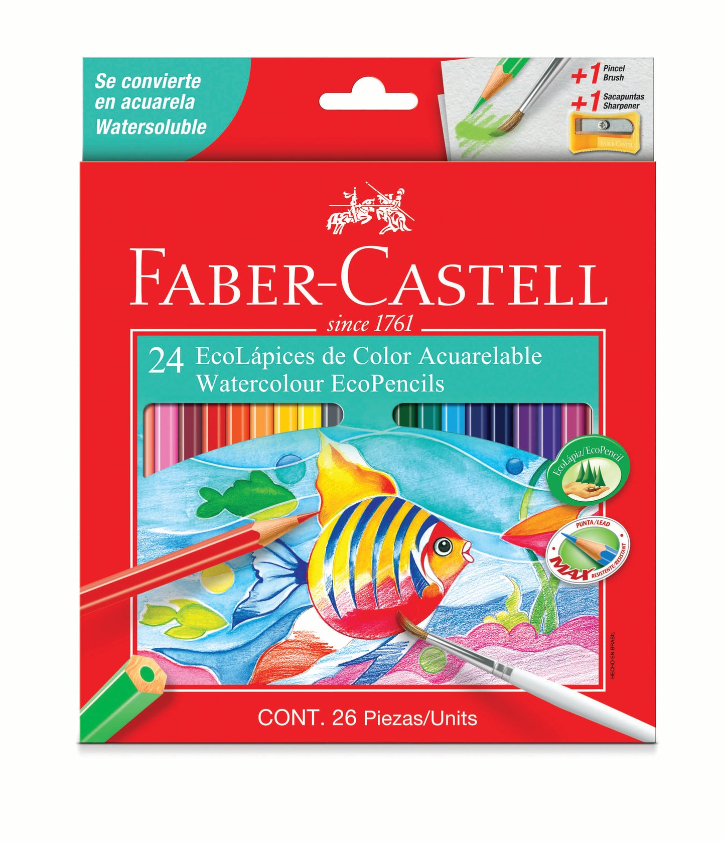 FABER CASTELL Aquarelle Colour Pencils (24's)