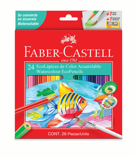 FABER CASTELL Aquarelle Colour Pencils (24's)