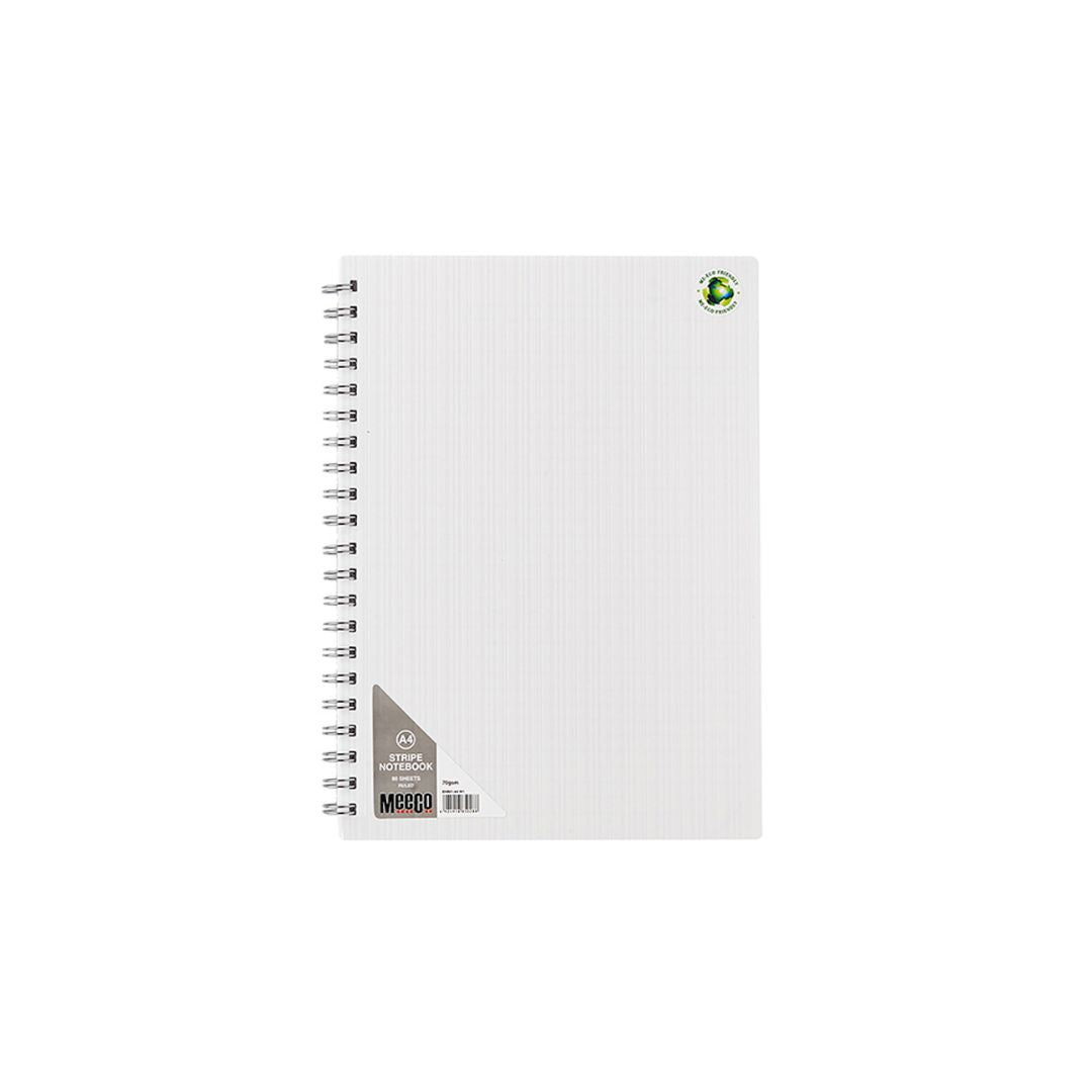 MEECO A4 Executive Spiral Notebook with Stripe Pattern 80 Pg Ruled