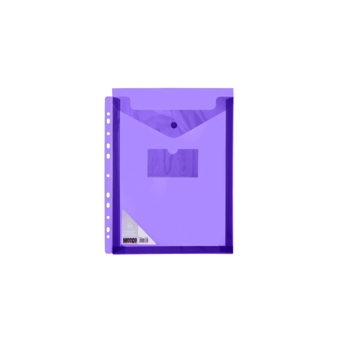 MEECO Folder A4 PVC Carry Folder with Vertical Closure 5 Pack