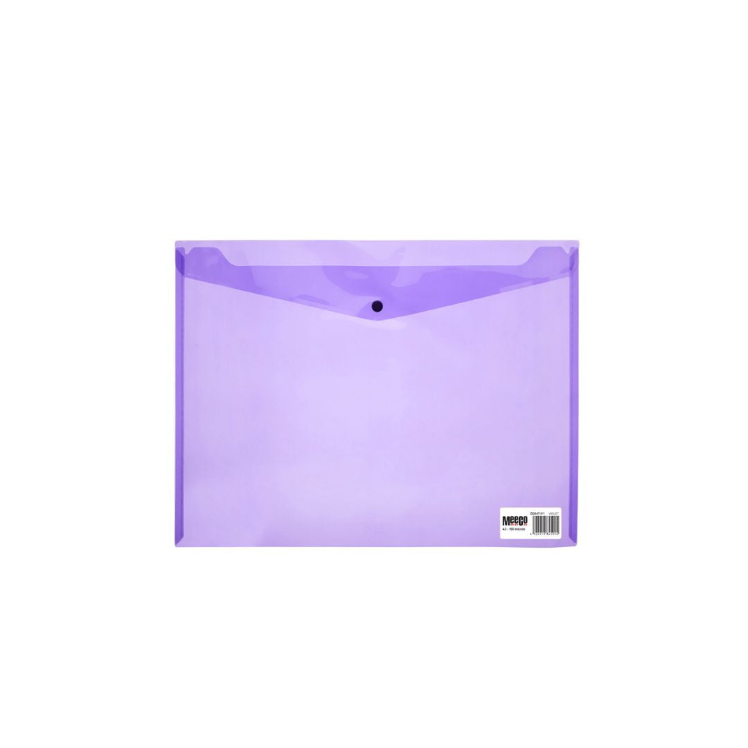 MEECO Folder A3 PVC Carry Folder with Stud 180 Micron 5 Pack