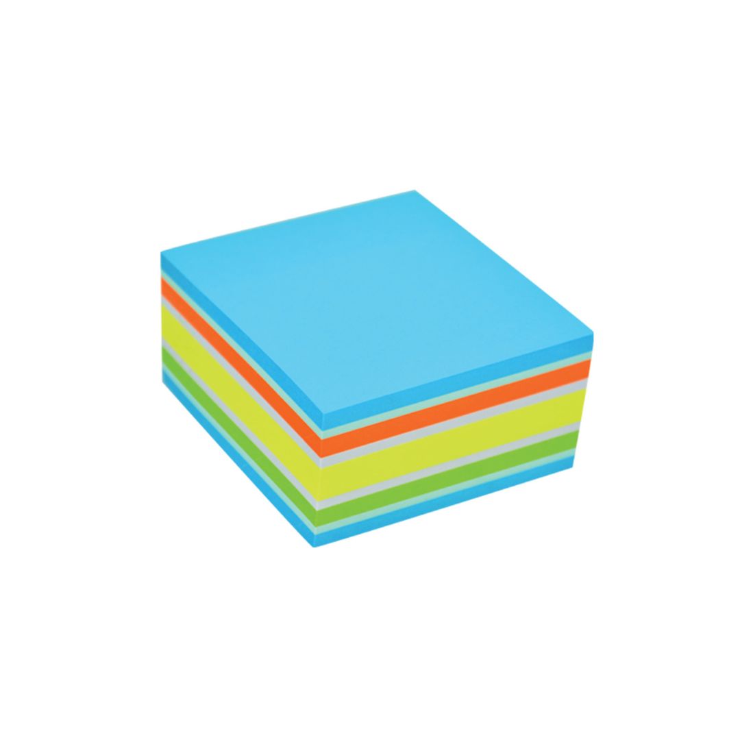 STICK n NOTE Neon Mixed Cubes -76mm x 76mm Cubes - 400 Sheets per Pad