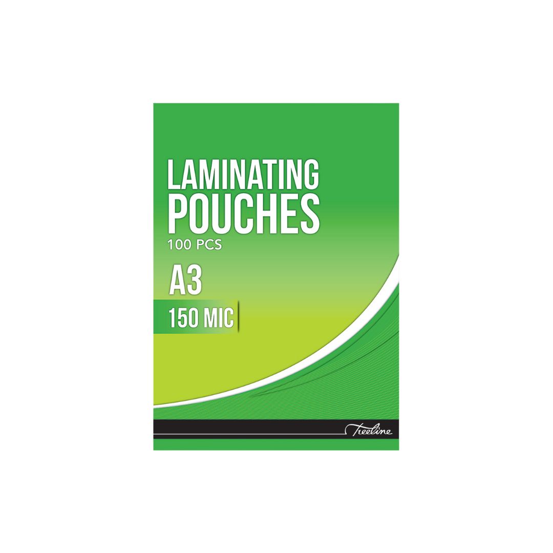 TREELINE Laminating Pouches A3 150 Micron 303 x 426mm 100 pcs