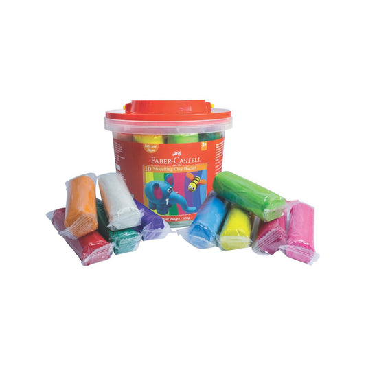 FABER CASTELL Modelling Clay 500GMS (10's) Bucket