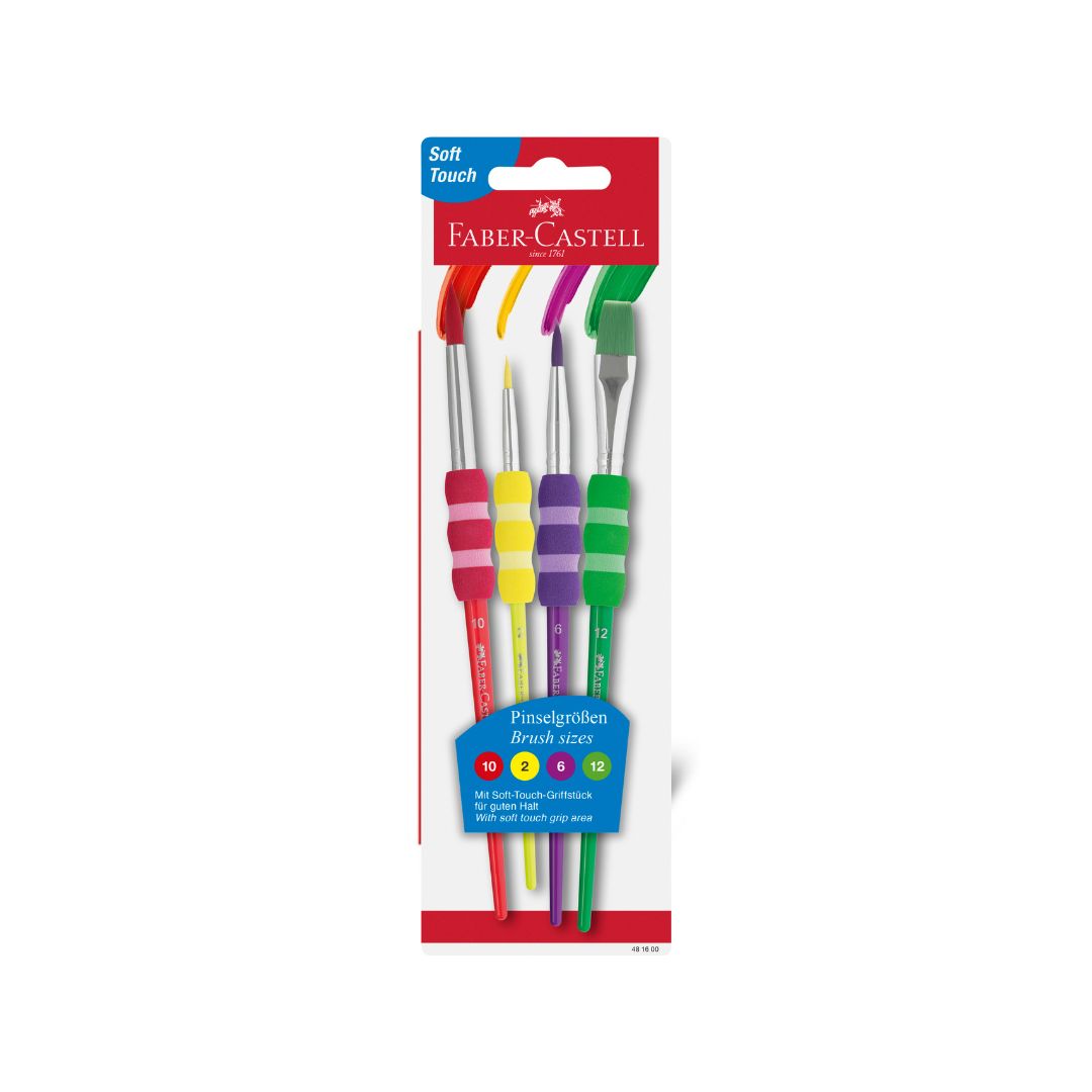 FABER CASTELL Business Card Soft Touch Brush Set X 4 (2,6,10 & 12)