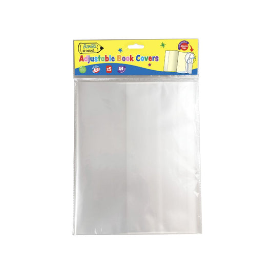 BANTEX @School (PP) Adjustable A4 Book Cover - 5 Pack
