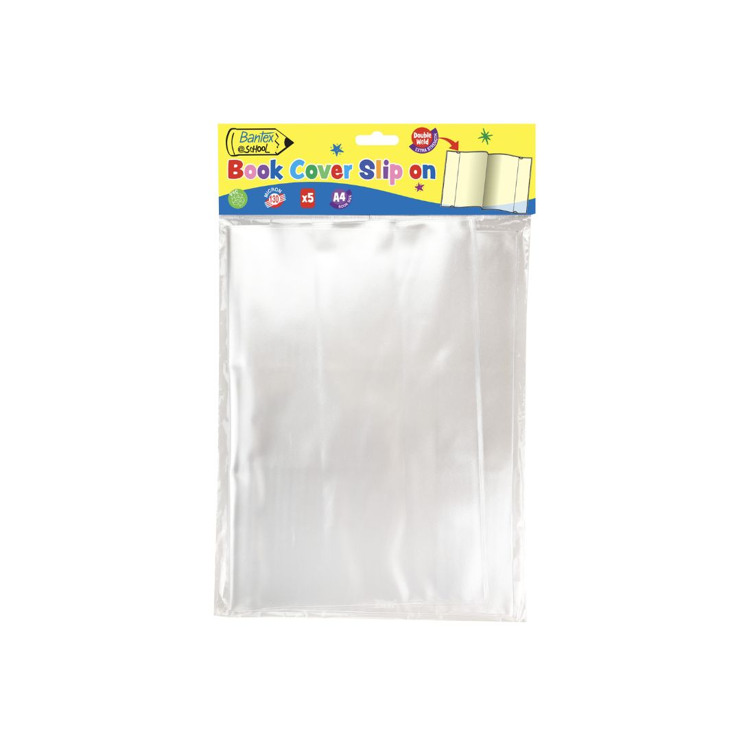 BANTEX @School (PVC) Heavy Duty Adjustable A4 Book Cover - 5 Pack