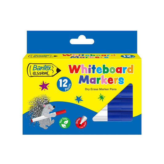 BANTEX @School Whiteboard Marker - Assorted Colours (12's)