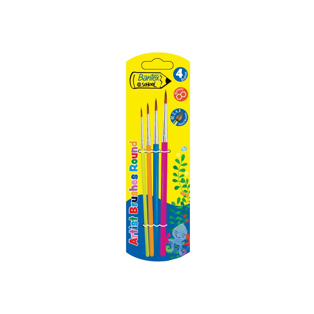 BANTEX @School Children's Round Brush Set - 4 Piece