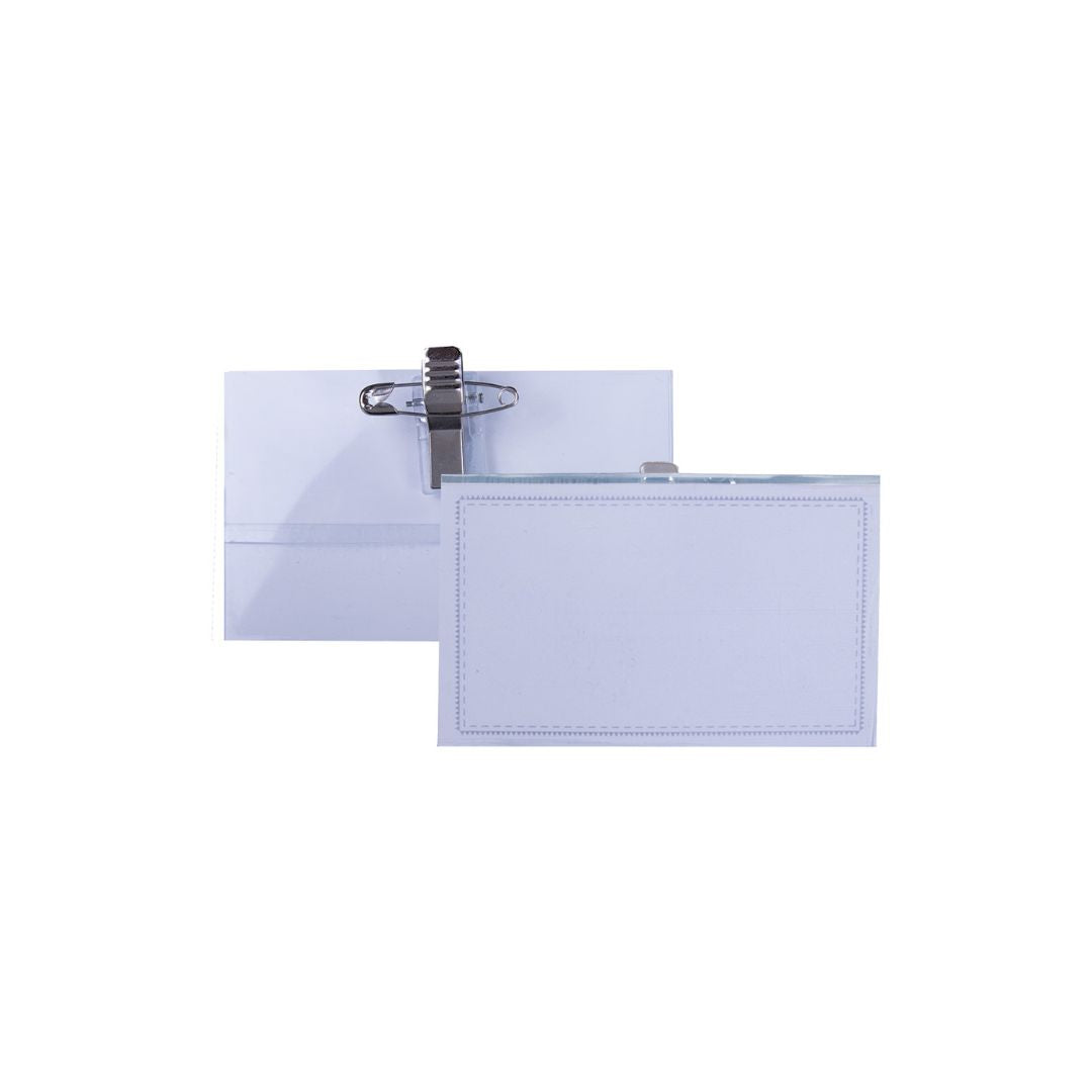 TREELINE PVC Name Badge with clip and pin 59 x 90mm Box of 50