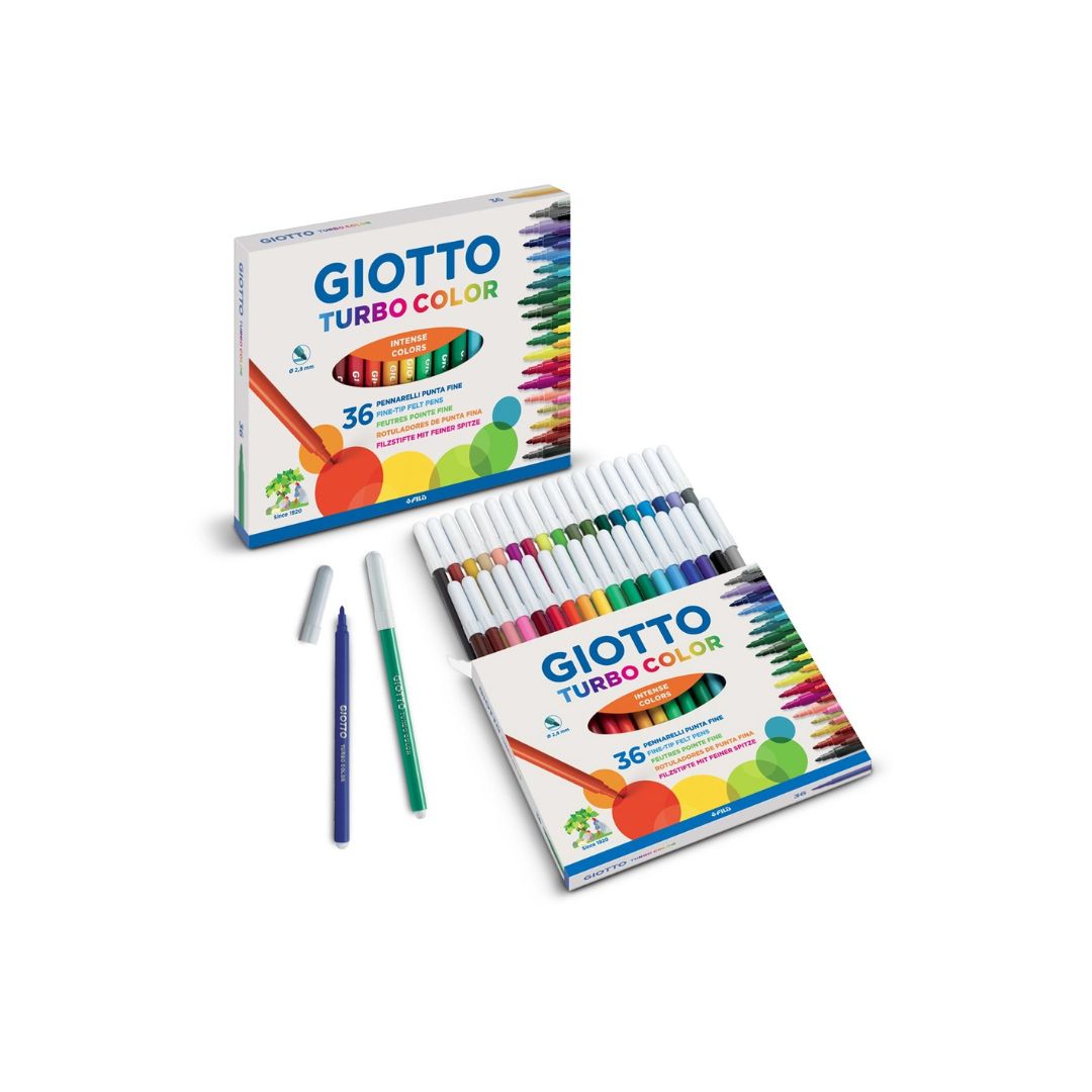 GIOTTO TURBO COLOUR Fibre Tip Khoki Pens 36'S