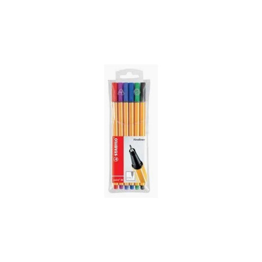 STABILO Point 88 0.4mm Fineliners 6 Pack Assorted