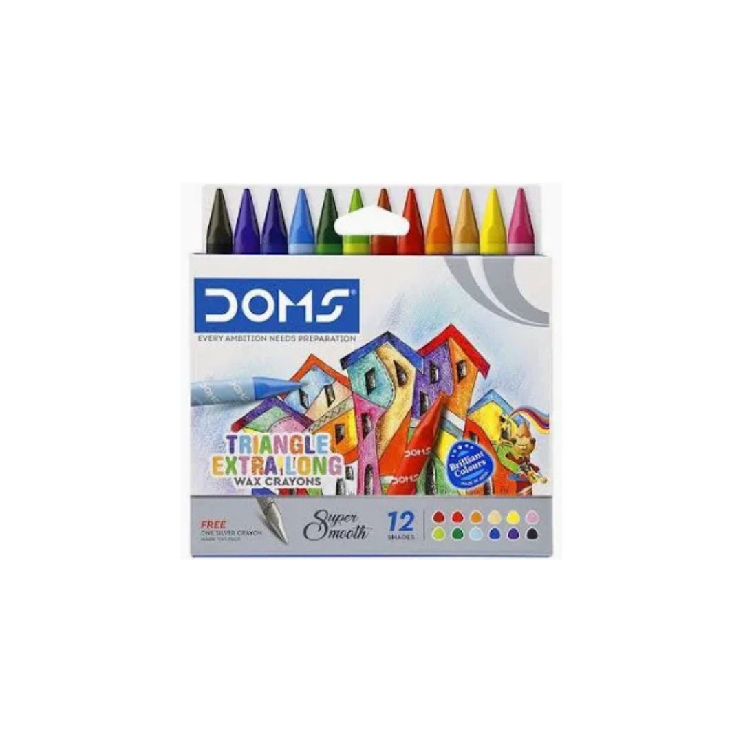 DOMS WAX Crayons Extra Long 12 Piece