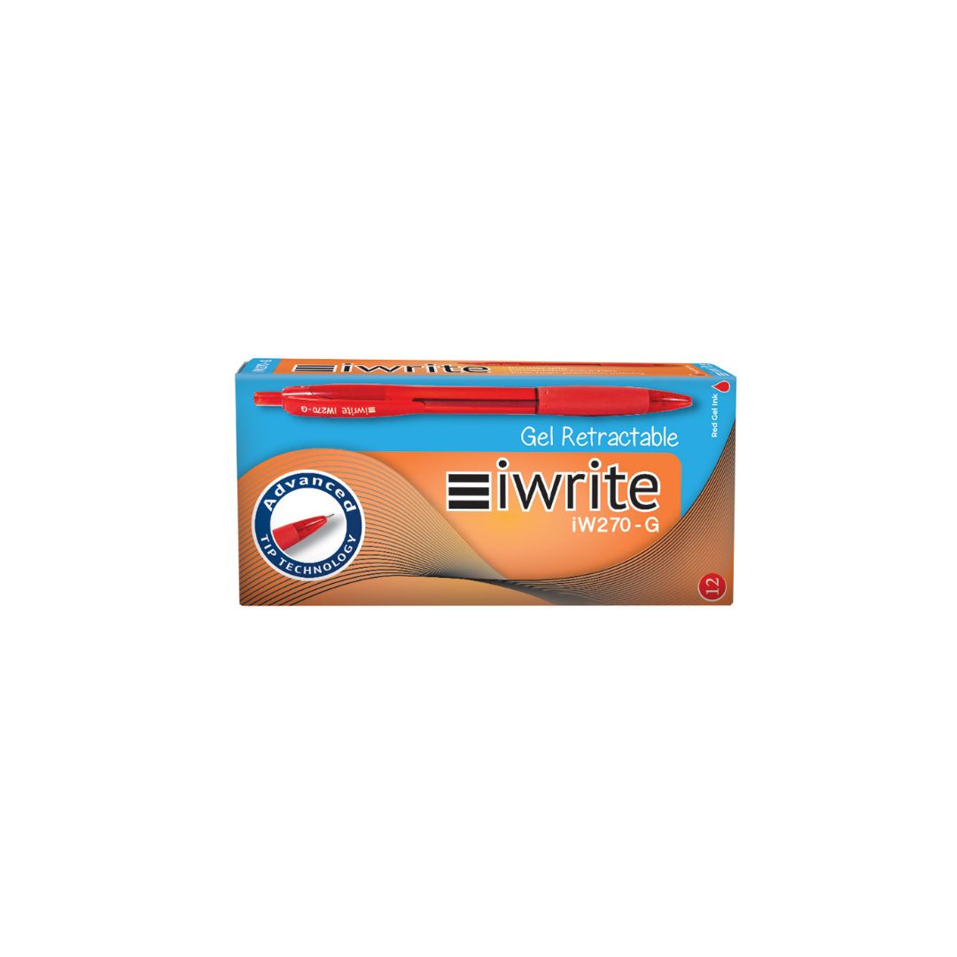 IWRITE Gel Retractable Pens 0.7mm IW220 Box of 12