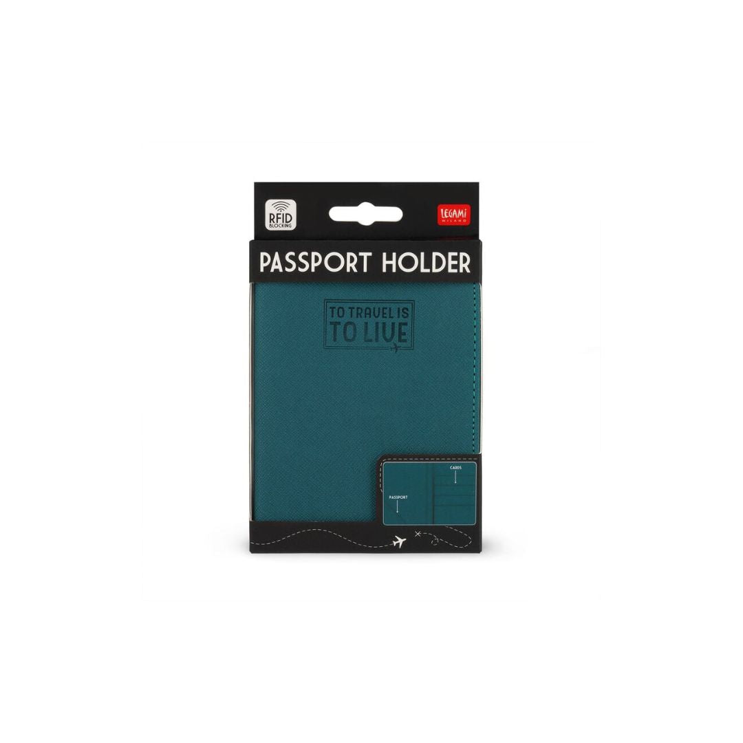 LEGAMI Passport Holder Petrol Blue