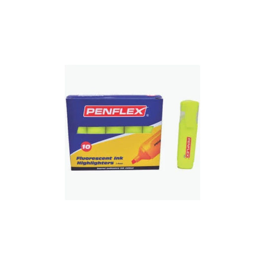 PENFLEX HIGlo 1.5mm Chisel Tip Highlighters - Box of 10