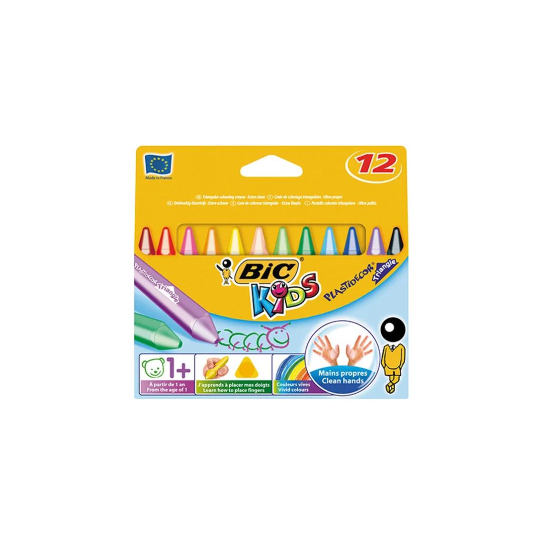 BIC Triangular Jumbo Wax Crayons Wallet of 12