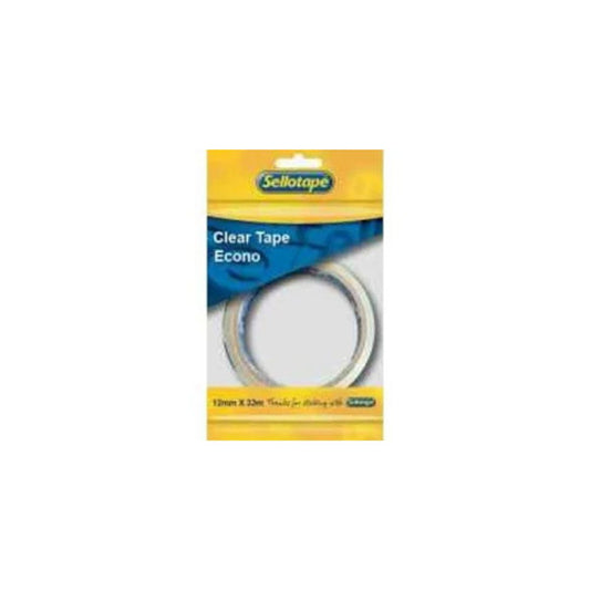 SELLOTAPE CLEAR TAPE 12mm x 33m Econo Flow Pack
