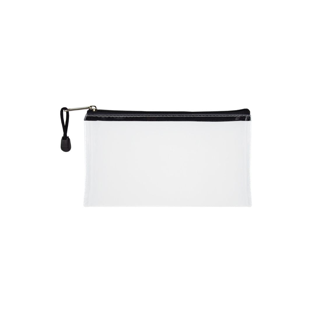 TREELINE Translucent/Clear 22cm Pencil Bag with Colour Zip