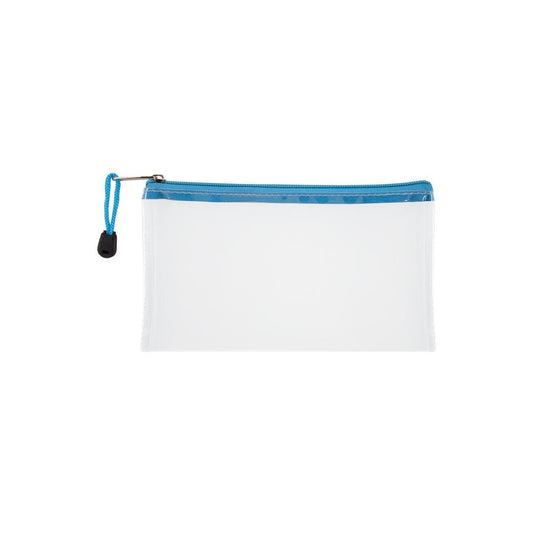 TREELINE Translucent/Clear 22cm Pencil Bag with Colour Zip