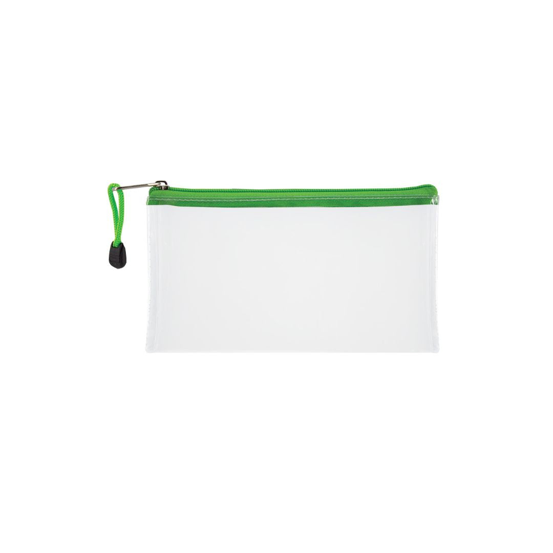 TREELINE Translucent/Clear 22cm Pencil Bag with Colour Zip