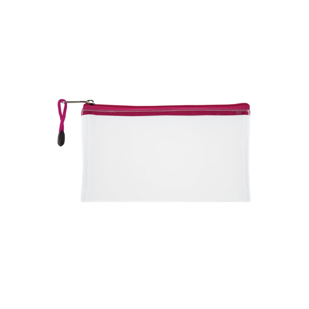 TREELINE Translucent/Clear 22cm Pencil Bag with Colour Zip