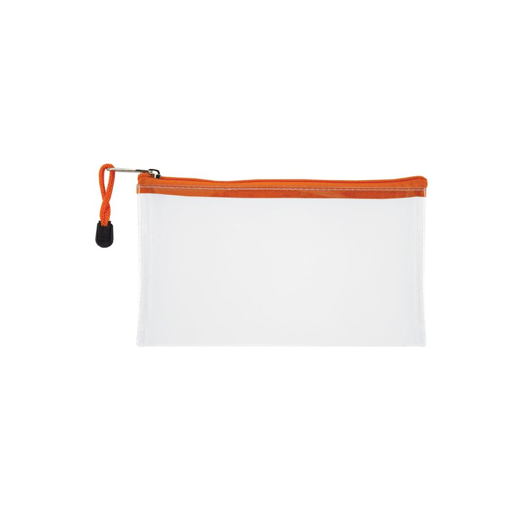TREELINE Translucent/Clear 22cm Pencil Bag with Colour Zip