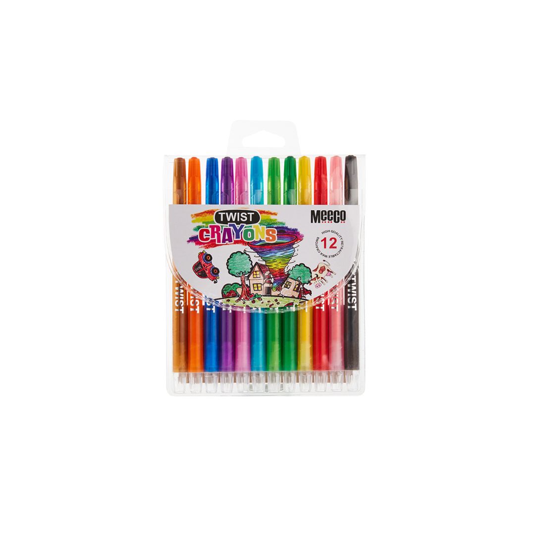 MEECO Twist Wax Crayons 12's