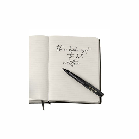 MOLESKINE KAWECO Roller Pen & Large Black Ruled Notebook Set Black