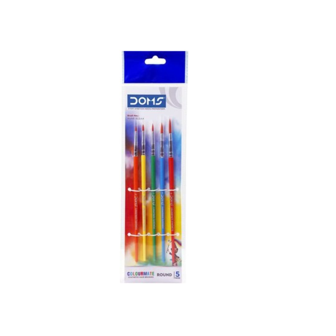 DOMS COLOURMATE Brushes ROUND 5 Piece