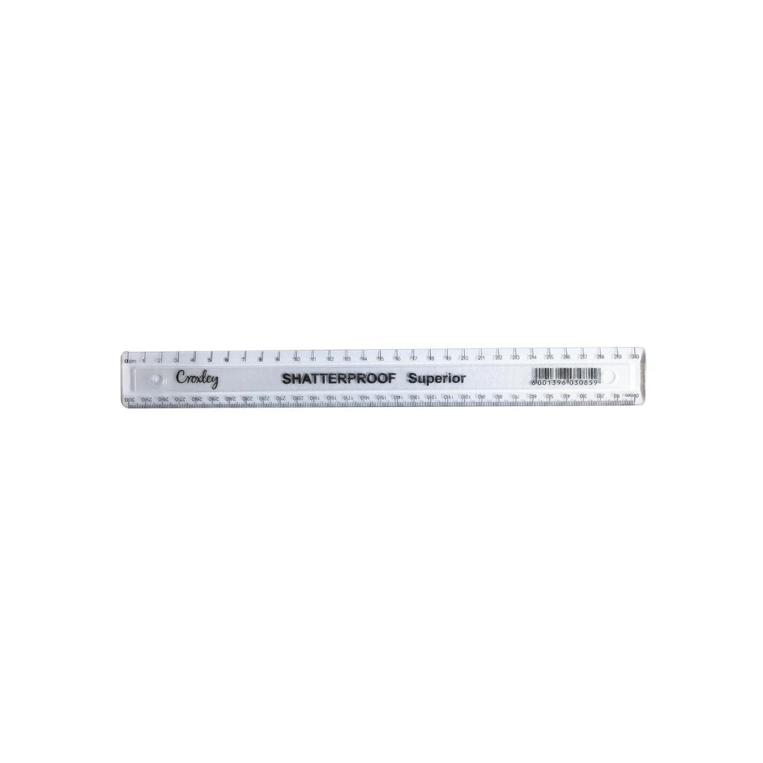 Croxley Shatterproof Superior Clear Ruler 30cm
