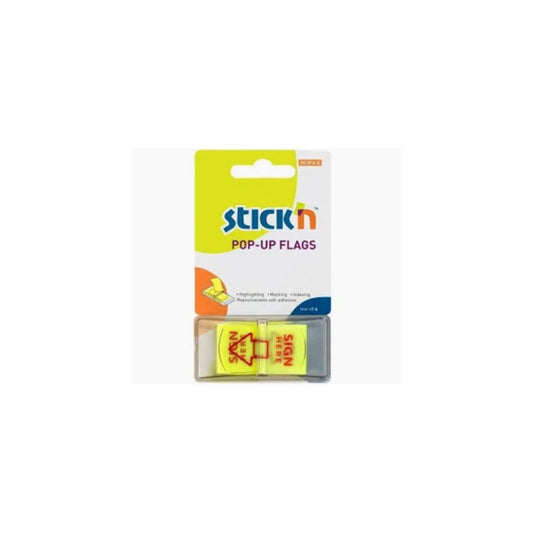 STICK n NOTE 45mm x 25mm - 50 Sheets Per Pad Sign Here Box of 12