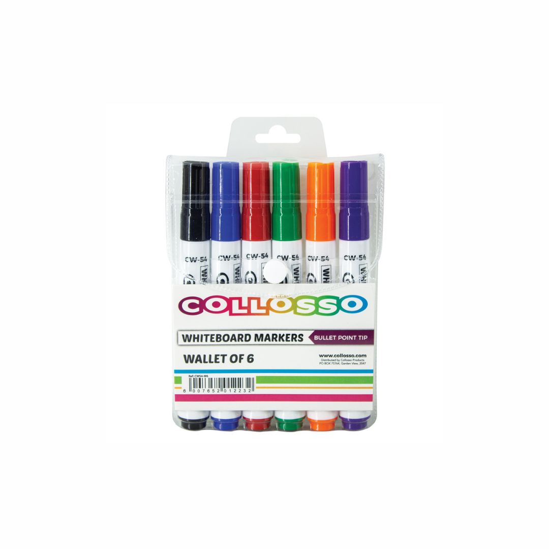 COLLOSSO Whiteboard Marker Whiteboard Bullet Point Wallet of 6
