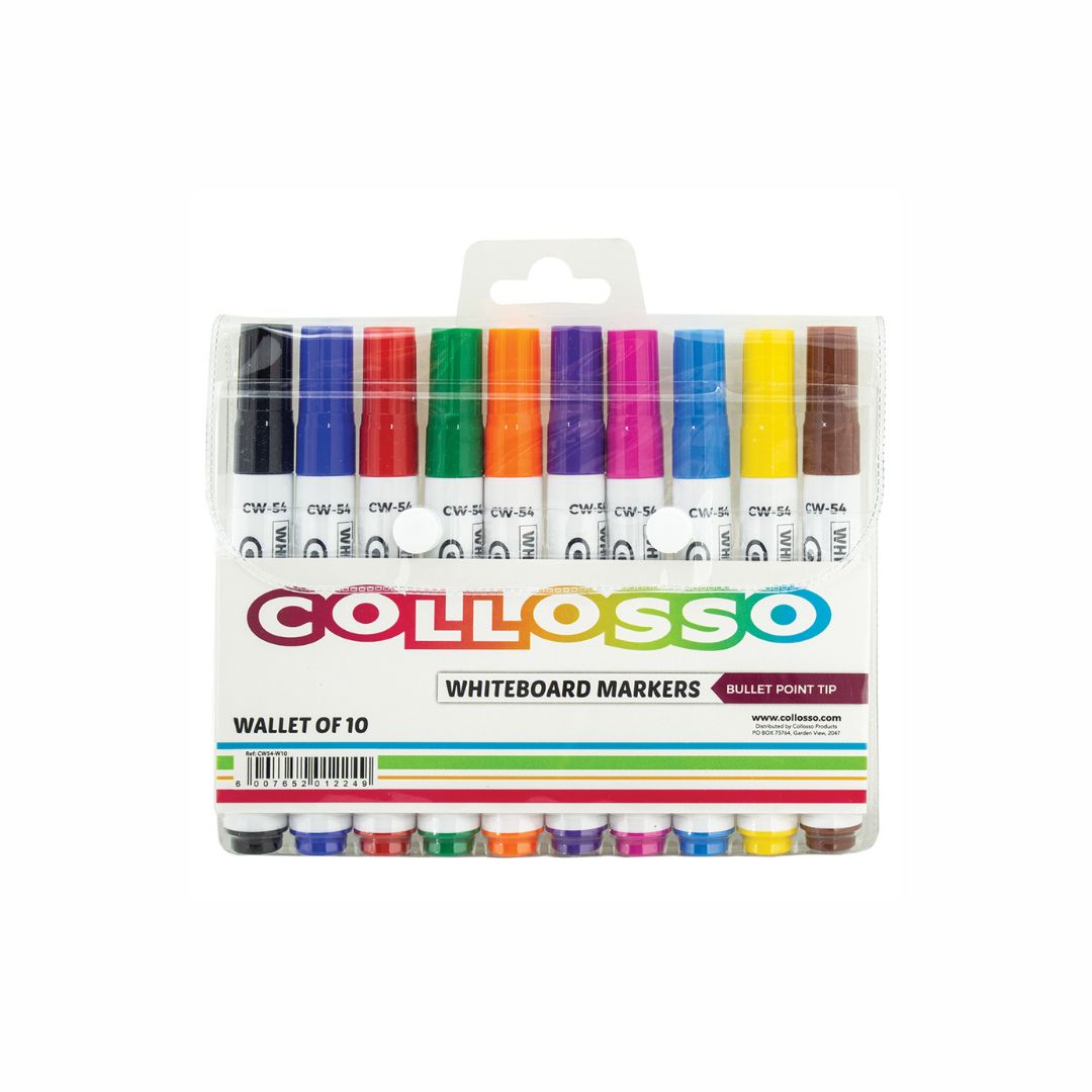 COLLOSSO Whiteboard Marker Whiteboard Bullet Point Wallet of 10