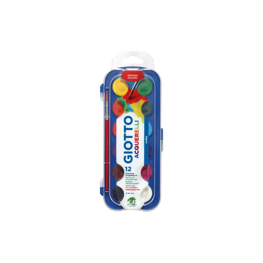GIOTTO Acquarell Water Colour Paints with brush 12'S