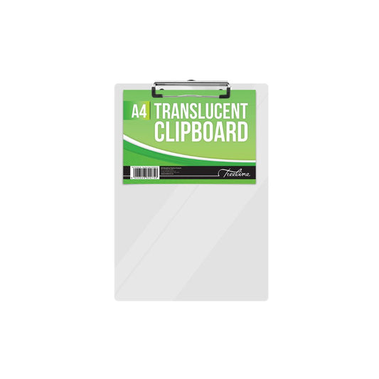 TREELINE A4 Translucent Clipboard 5 Pack Clear