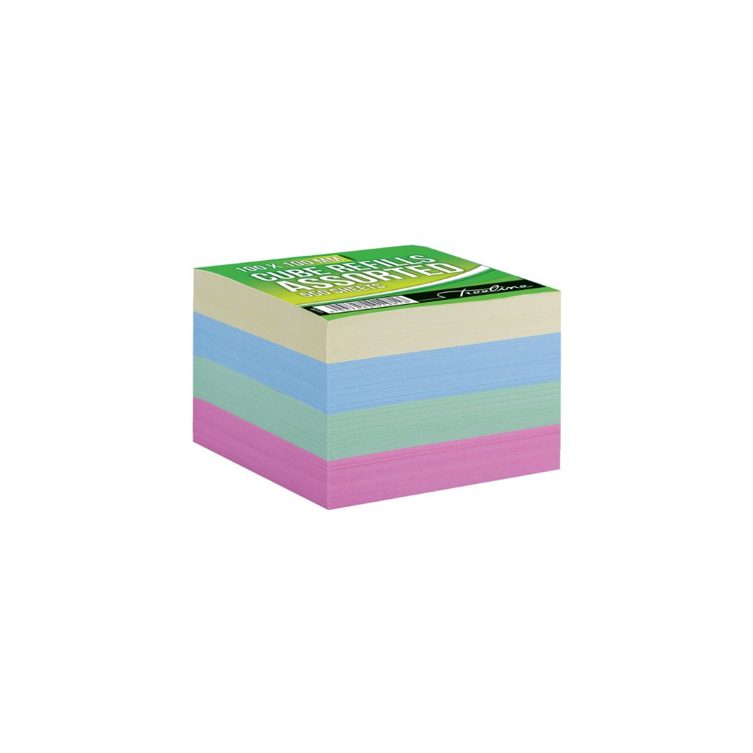 TREELINE Multi-Colour Rainbow Cube Refills Boxed 90 x 90 - 500 Sheets (1/2 cube)