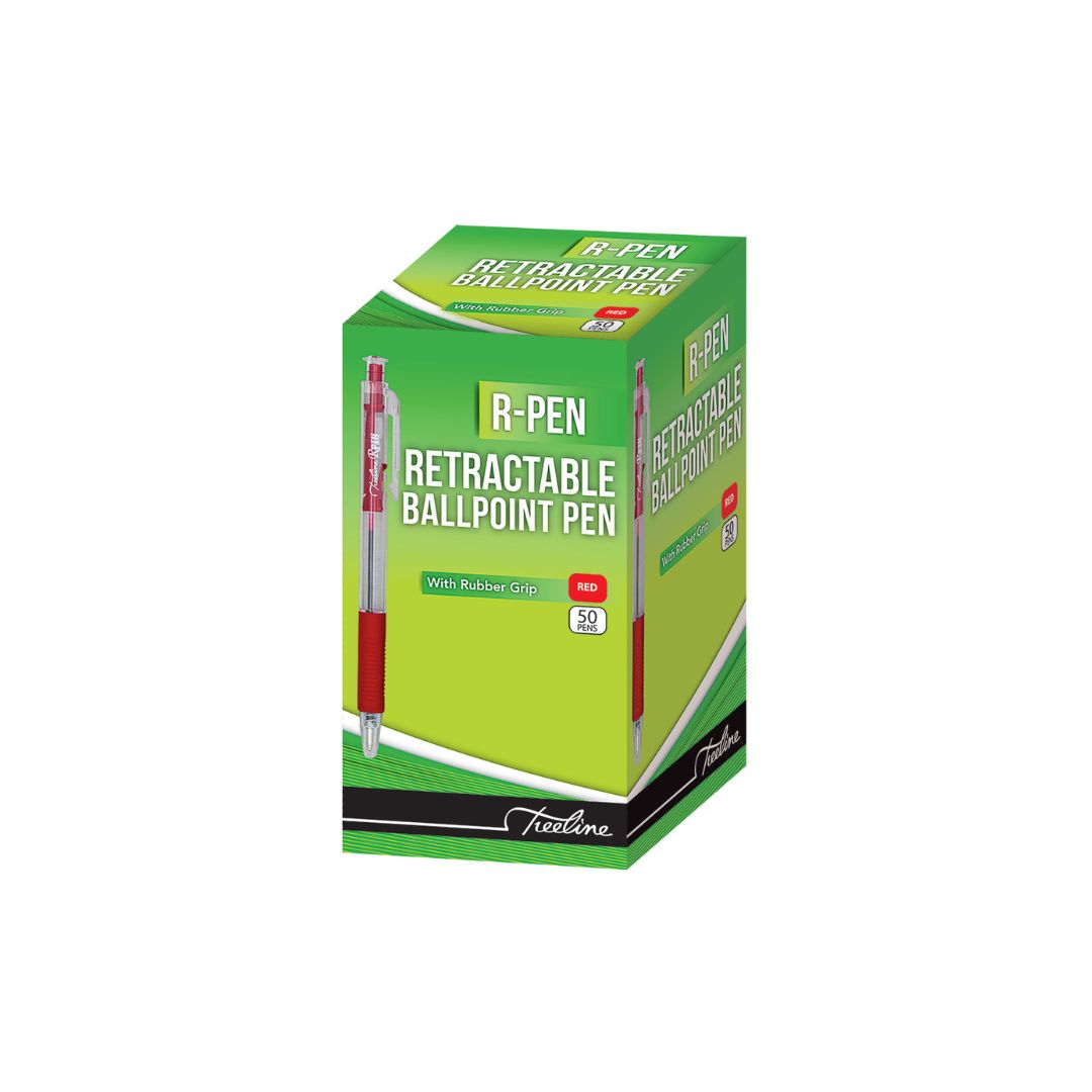TREELINE R-Pen Retractable Crystal Barrel Ballpoint Pen BOX OF 50