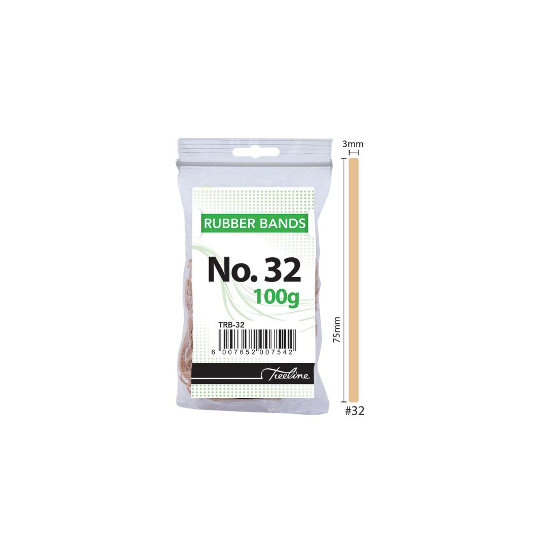 TREELINE Rubber Bands 100 gram 75 x 3mm No32