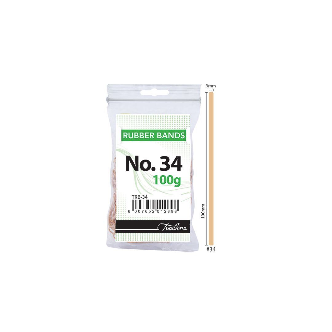 TREELINE Rubber Bands 100 gram 100 x 3mm No34